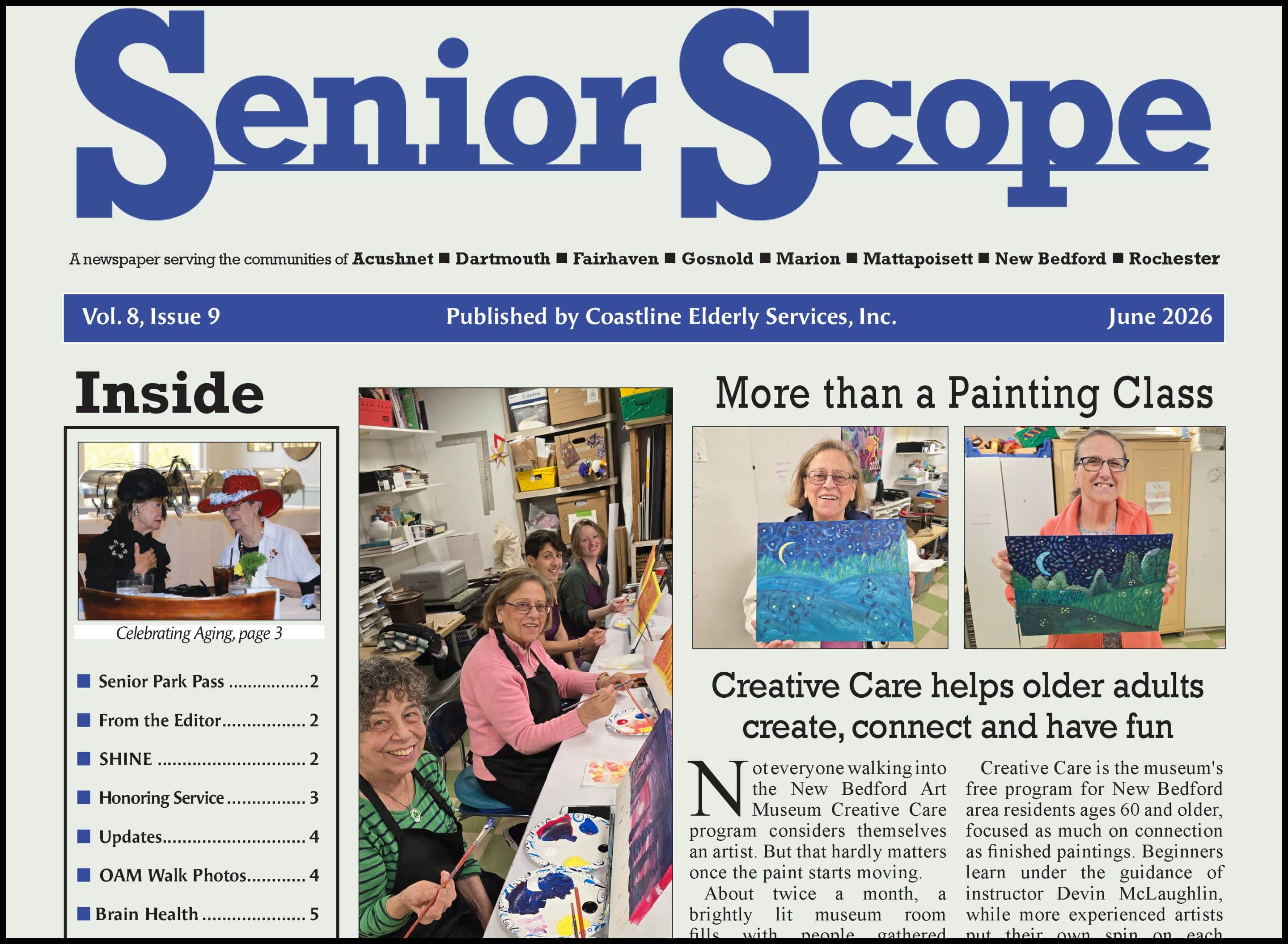 Top half of Senior Scope front page of the June 2026 issue.