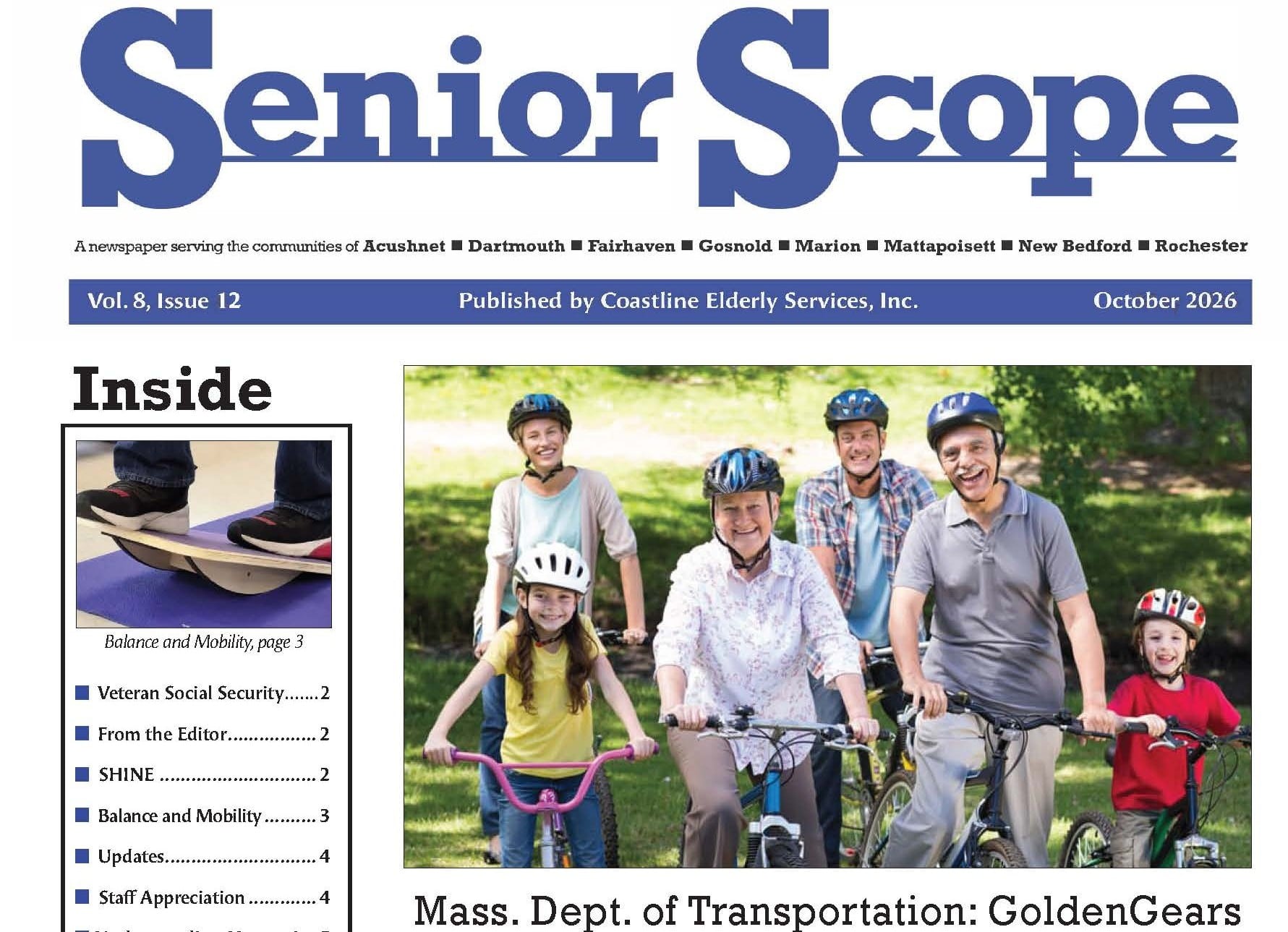 Top half of Senior Scope front page of the June 2026 issue.